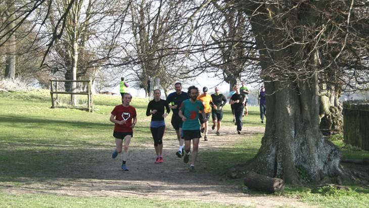 Running at Wimpole Hall parkland
