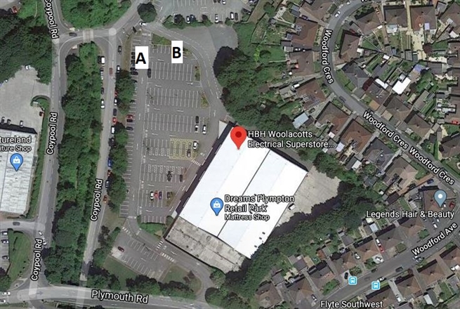 In Car Park outside HBH Woolacotts. - H.B.H. Woollacotts