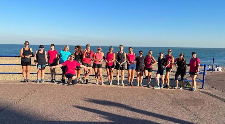 Blister Sisters on a beach run