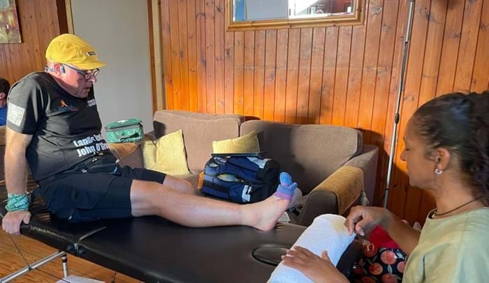 Bob Yates getting treatment